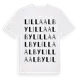 White t-shirt med Lilla Alby ordlek t-shirt