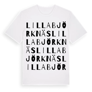 Lilla Björknäs ordlek t-shirt – ekologisk bomull t-shirt från Pinshirt