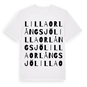 Lilla Orlångsjö ordlek t-shirt – ekologisk bomull t-shirt från Pinshirt