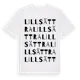 White t-shirt med Lillsättra ordlek t-shirt