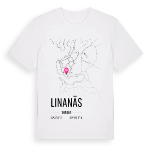 Linanäs karta t-shirt – ekologisk bomull t-shirt från Pinshirt