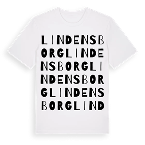 Lindensborg ordlek t-shirt – ekologisk bomull t-shirt från Pinshirt