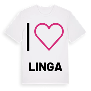 Jag älskar Linga t-shirt stort tryck – ekologisk bomull t-shirt från Pinshirt