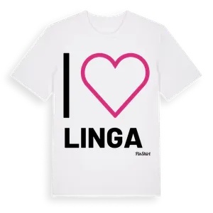 Jag älskar Linga t-shirt stort tryck – ekologisk bomull t-shirt från Pinshirt