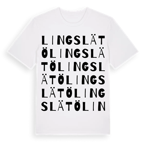 Lingslätö ordlek t-shirt – ekologisk bomull t-shirt från Pinshirt