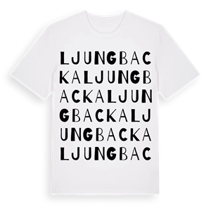 Ljungbacka ordlek t-shirt – ekologisk bomull t-shirt från Pinshirt