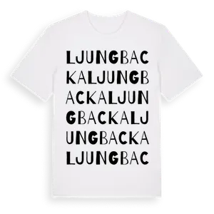 Ljungbacka ordlek t-shirt – ekologisk bomull t-shirt från Pinshirt