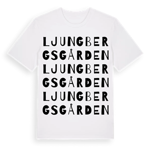Ljungbergsgården ordlek t-shirt – ekologisk bomull t-shirt från Pinshirt