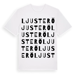 Ljusterö ordlek t-shirt – ekologisk bomull t-shirt från Pinshirt