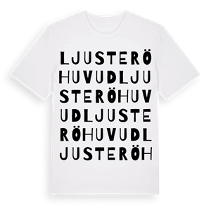 Ljusterö huvud ordlek t-shirt – ekologisk bomull t-shirt från Pinshirt
