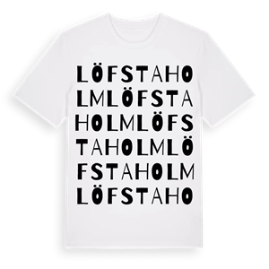 Löfstaholm ordlek t-shirt – ekologisk bomull t-shirt från Pinshirt