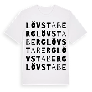 Lövstaberg ordlek t-shirt – ekologisk bomull t-shirt från Pinshirt