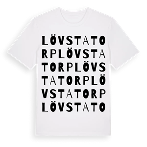 Lövstatorp ordlek t-shirt – ekologisk bomull t-shirt från Pinshirt