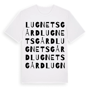 Lugnets gård ordlek t-shirt – ekologisk bomull t-shirt från Pinshirt