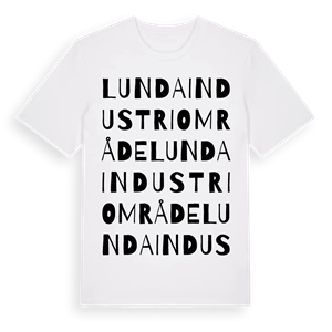 Lunda industriområde ordlek t-shirt – ekologisk bomull t-shirt från Pinshirt