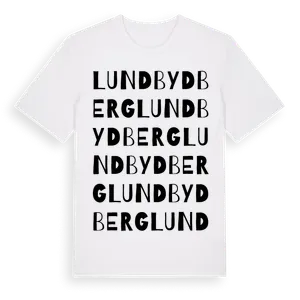 Lundbydberg ordlek t-shirt – ekologisk bomull t-shirt från Pinshirt