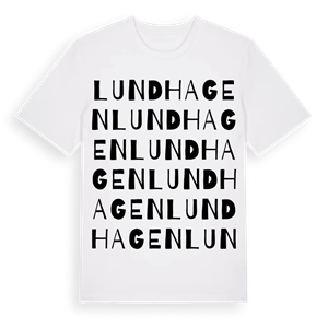 Lundhagen ordlek t-shirt – ekologisk bomull t-shirt från Pinshirt
