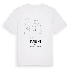Maderö karta t-shirt – ekologisk bomull t-shirt från Pinshirt