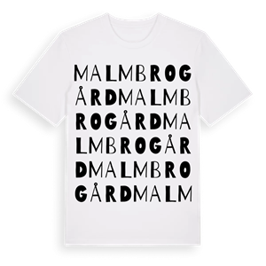 Malmbro gård ordlek t-shirt – ekologisk bomull t-shirt från Pinshirt