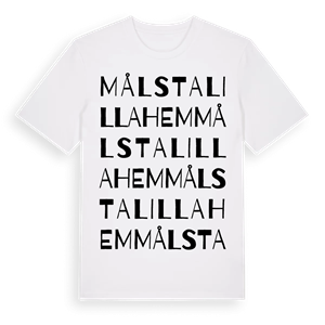 Målsta lilla hem ordlek t-shirt – ekologisk bomull t-shirt från Pinshirt