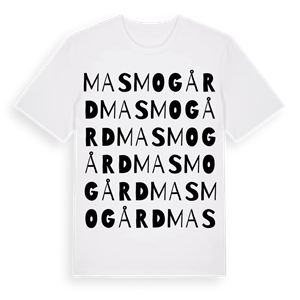 Masmo gård ordlek t-shirt – ekologisk bomull t-shirt från Pinshirt