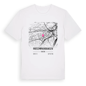 Midsommarkransen karta t-shirt – ekologisk bomull t-shirt från Pinshirt