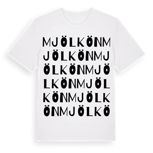 Mjölkön ordlek t-shirt – ekologisk bomull t-shirt från Pinshirt