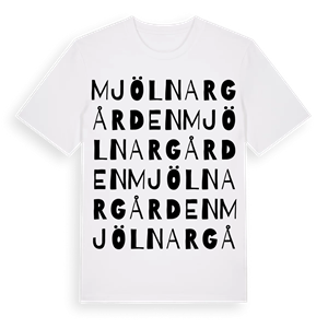 Mjölnargården ordlek t-shirt – ekologisk bomull t-shirt från Pinshirt