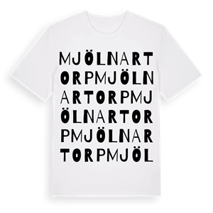 Mjölnartorp ordlek t-shirt – ekologisk bomull t-shirt från Pinshirt