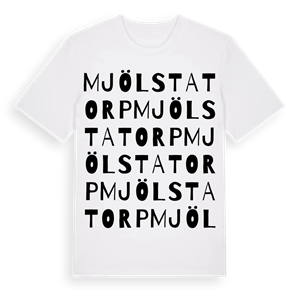 Mjölstatorp ordlek t-shirt – ekologisk bomull t-shirt från Pinshirt