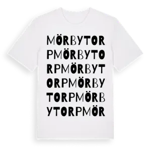 Mörbytorp ordlek t-shirt – ekologisk bomull t-shirt från Pinshirt
