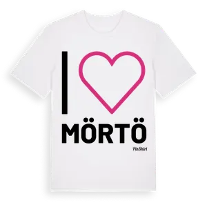 Jag älskar Mörtö t-shirt stort tryck – ekologisk bomull t-shirt från Pinshirt