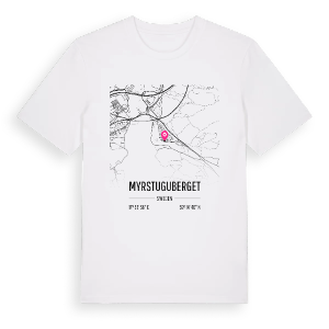 Myrstuguberget karta t-shirt – ekologisk bomull t-shirt från Pinshirt