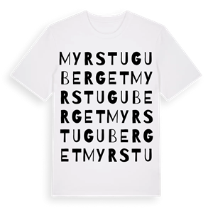 Myrstuguberget ordlek t-shirt – ekologisk bomull t-shirt från Pinshirt