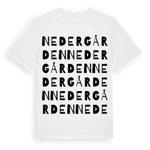 Nedergården ordlek t-shirt – ekologisk bomull t-shirt från Pinshirt
