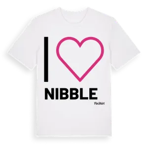 Jag älskar Nibble t-shirt stort tryck – ekologisk bomull t-shirt från Pinshirt