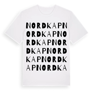 Nordkap ordlek t-shirt – ekologisk bomull t-shirt från Pinshirt