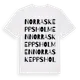 White t-shirt med Norra Skeppsholmen ordlek t-shirt