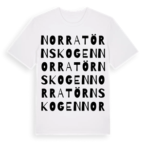 Norra Törnskogen ordlek t-shirt – ekologisk bomull t-shirt från Pinshirt