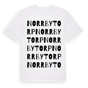 Norrby torp ordlek t-shirt – ekologisk bomull t-shirt från Pinshirt