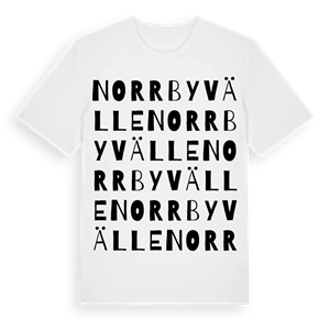 Norrbyvälle ordlek t-shirt – ekologisk bomull t-shirt från Pinshirt