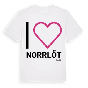 Jag älskar Norrlöt t-shirt stort tryck – ekologisk bomull t-shirt från Pinshirt