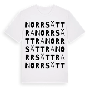 Norrsättra ordlek t-shirt – ekologisk bomull t-shirt från Pinshirt
