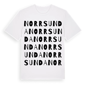 Norrsunda ordlek t-shirt – ekologisk bomull t-shirt från Pinshirt