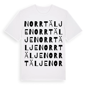 Norrtälje ordlek t-shirt – ekologisk bomull t-shirt från Pinshirt