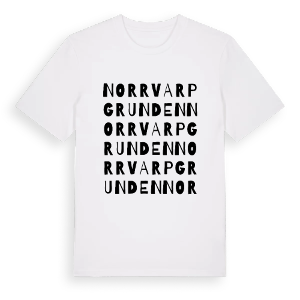 Norrvarpgrunden ordlek t-shirt – ekologisk bomull t-shirt från Pinshirt