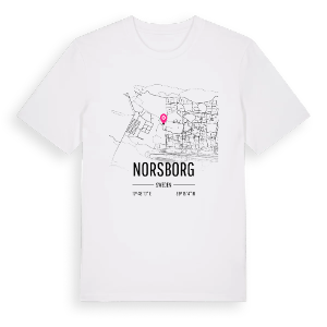 Norsborg karta t-shirt – ekologisk bomull t-shirt från Pinshirt