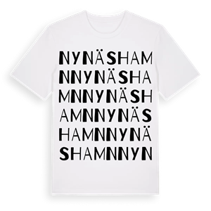 Nynäshamn ordlek t-shirt – ekologisk bomull t-shirt från Pinshirt