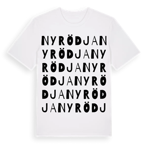 Nyrödja ordlek t-shirt – ekologisk bomull t-shirt från Pinshirt