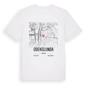 Odenslunda karta t-shirt – ekologisk bomull t-shirt från Pinshirt
